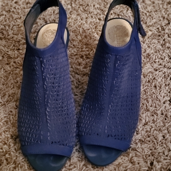 Vince Camuto Blue Open-Toe Open-Heel Bootie - Picture 1 of 3